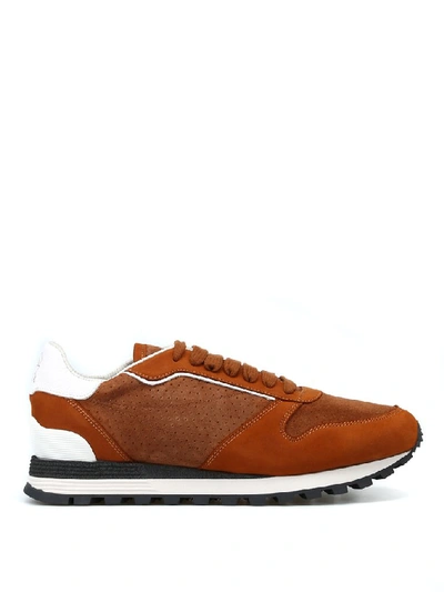 Shop Brunello Cucinelli Contrast Sneakers In Tobacco