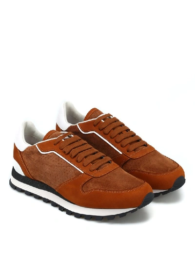 Shop Brunello Cucinelli Contrast Sneakers In Tobacco