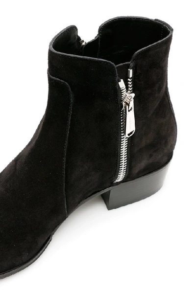 Shop Balmain Mike Side Zip Ankle Boots In Black