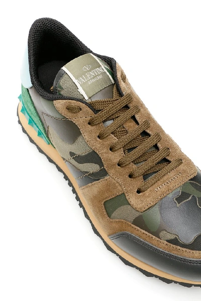 Shop Valentino Garavani Rockrunner Camouflage Sneakers In Multi