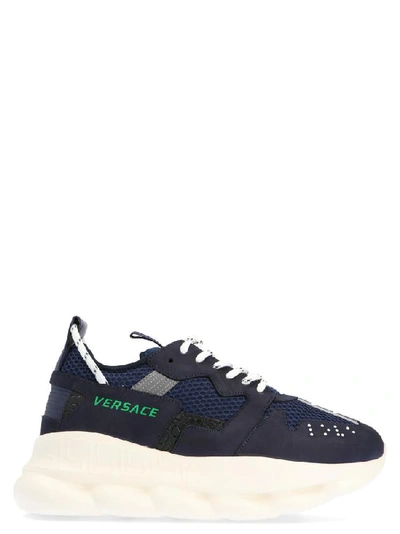Shop Versace Chain Reaction Sneakers In Blue
