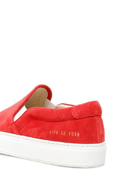 Shop Common Projects Slip On Sneakers In Red