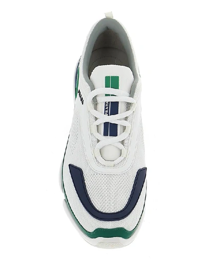 Shop Prada Logo Cloudbust Sneakers In White