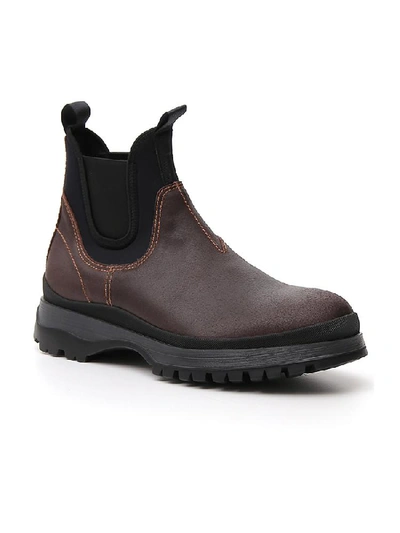 Shop Prada Contrasting Panelled Chelsea Boots In Multi