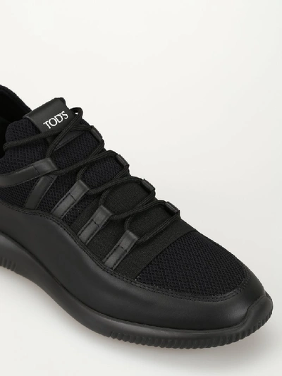 Shop Tod's Vintage Sneakers In Black