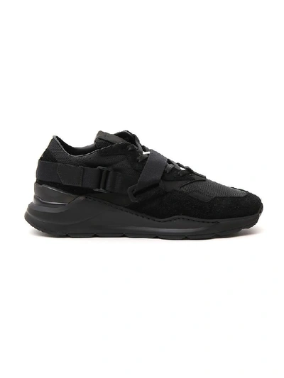 Shop Ih Nom Uh Nit Strap Detail Panelled Sneakers In Black