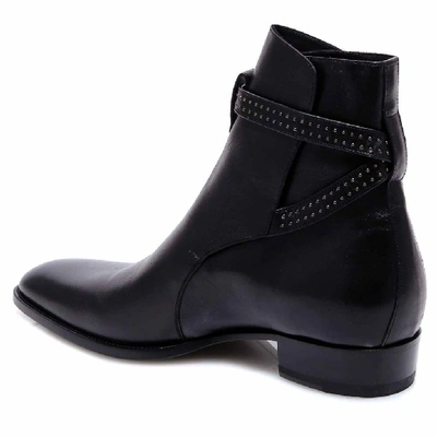 Shop Saint Laurent Wyatt Jodhpur Boots In Black