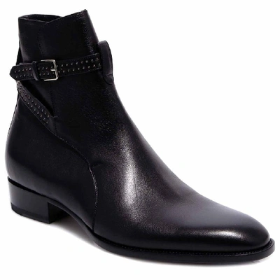 Shop Saint Laurent Wyatt Jodhpur Boots In Black