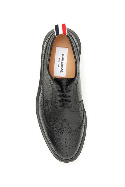 Shop Thom Browne Brogue Derby Shoes In Black