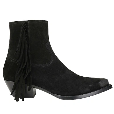 Shop Saint Laurent Lukas Ankle Boots In Black