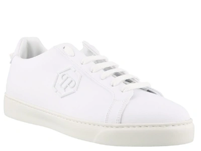 Shop Philipp Plein Statement Low In White