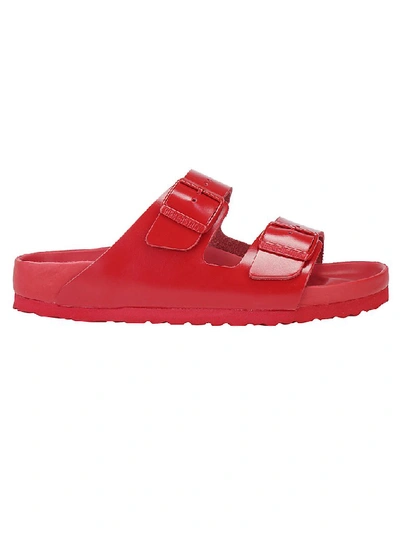 Shop Valentino X Birkenstock Arizona Slide On Sandals In Rouge Pure