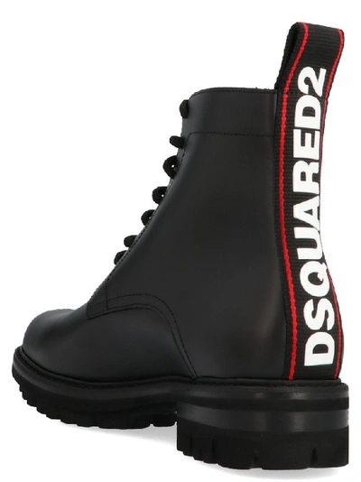 Shop Dsquared2 Evolution Tape Lace Up Ankle Boots In Black