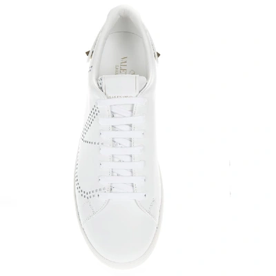 Shop Valentino Garavani Vlogo Studded Sneakers In White