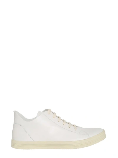Shop Rick Owens Leather Sneakers In White