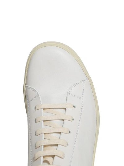 Shop Rick Owens Leather Sneakers In White