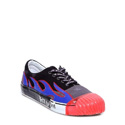 Shop Palm Angels Flame Detail Logo Patch Sneakers In Multi
