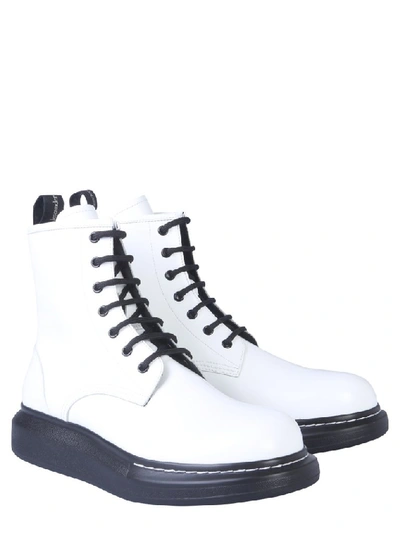Shop Alexander Mcqueen Oversize Combat Boots In White
