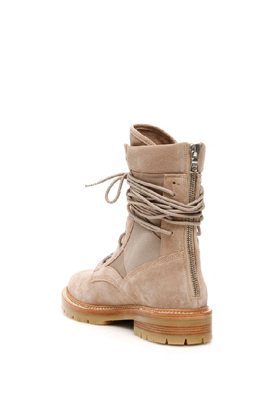 Shop Amiri Panelled Combat Boots In Beige