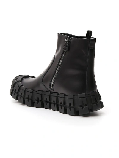Shop Prada Tyre Sole Boots In Black