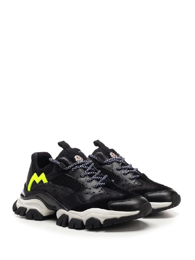 Moncler Terence Leather & Mesh Sneakers In Black | ModeSens