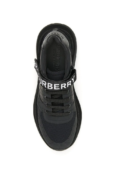 Shop Burberry Logo Detail Sneakers In Black