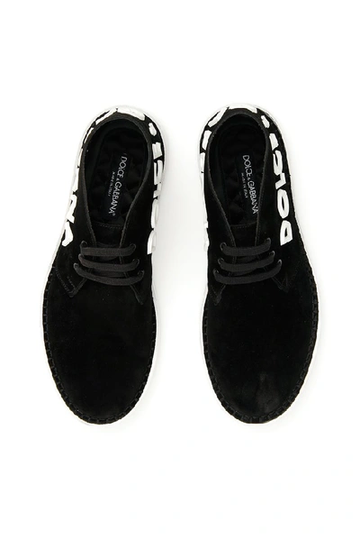 Shop Dolce & Gabbana Logo Lace Up Derby Shoes In Black