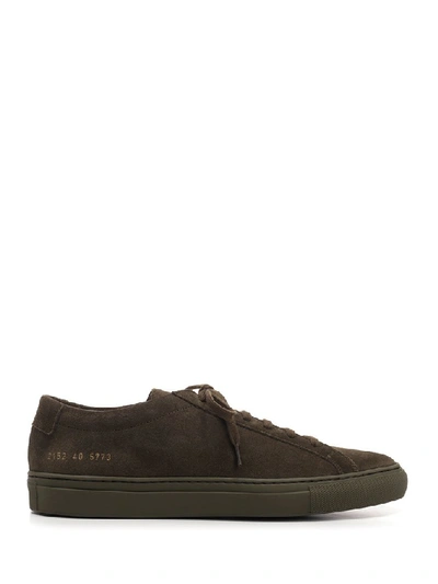 Shop Common Projects Achilles Low Top Suede Sneakers In Green