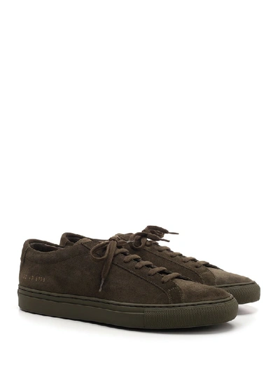 Shop Common Projects Achilles Low Top Suede Sneakers In Green