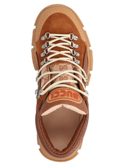 Shop Gucci Flashtrek Gg Sneakers In Brown