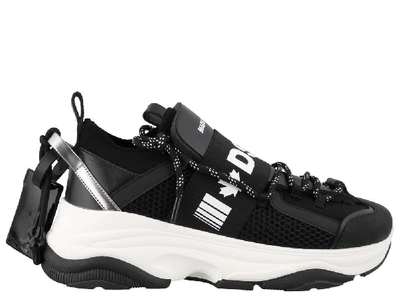 Shop Dsquared2 Panelled Logo Sneakers In Black