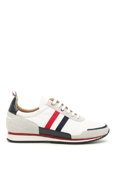 Shop Thom Browne Tricolor Jogger Sneakers In White