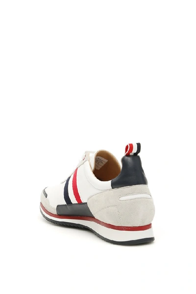 Shop Thom Browne Tricolor Jogger Sneakers In White