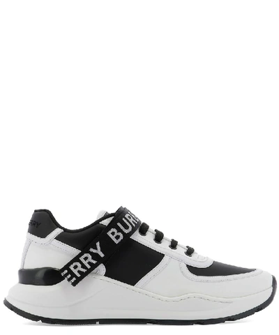 Burberry White & Black Ronnie Sneakers | ModeSens