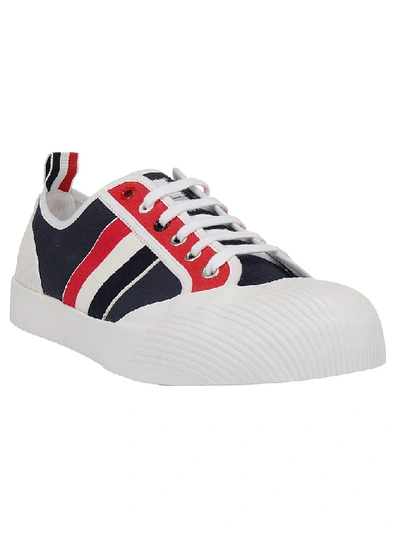 Shop Thom Browne Signature Stripe Bar Sneakers In Rwbwht