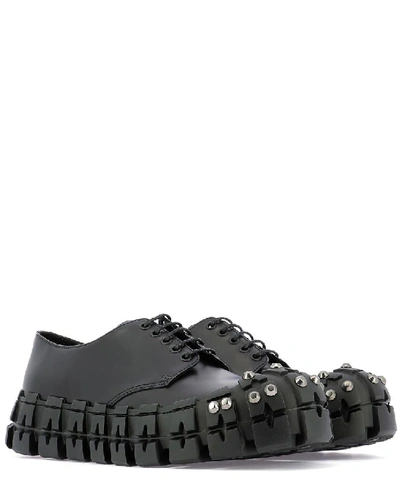 Shop Prada Studded Chunky Sole Lace In Black