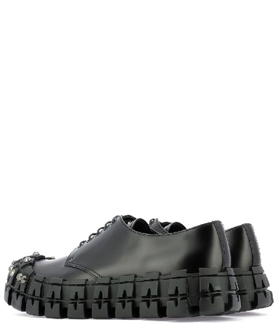 Shop Prada Studded Chunky Sole Lace In Black