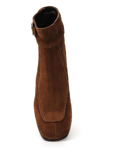 Shop Saint Laurent Miles Ankle Boots In Brown