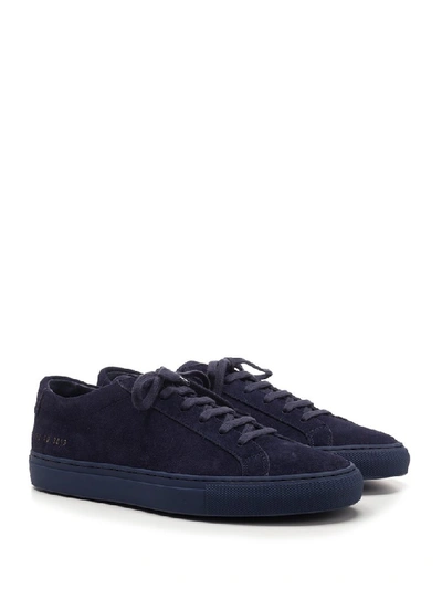 Shop Common Projects Achilles Low Top Suede Sneakers In Blue
