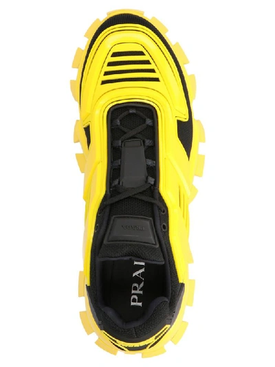 Shop Prada Cloudbust Thunder Low Top Sneakers In Yellow