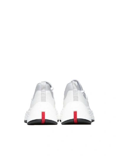 Shop Prada America Cup Logo Patch Low Top Sneakers In White