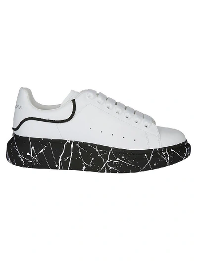 Alexander Mcqueen Show Graffiti Spray-print Leather Trainers In Ivory/black  | ModeSens