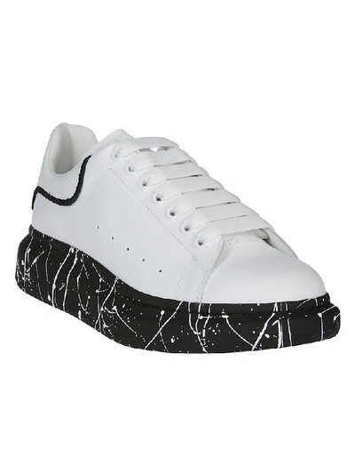 Alexander Mcqueen Show Graffiti Spray-print Leather Trainers In Ivory/black  | ModeSens