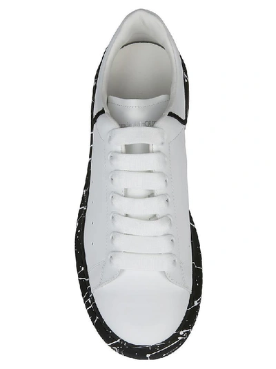 Shop Alexander Mcqueen Contrast Sole Sneakers In White/black