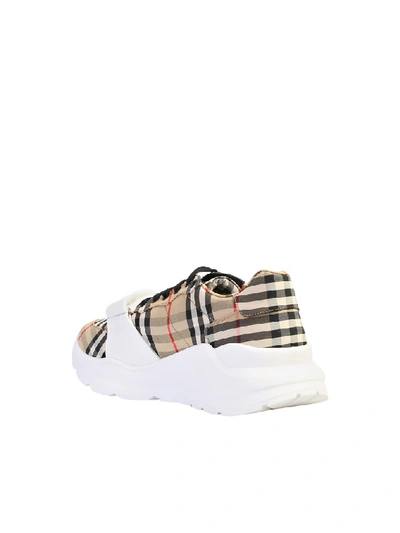 Shop Burberry Vintage Check Logo Strap Sneakers In Multi