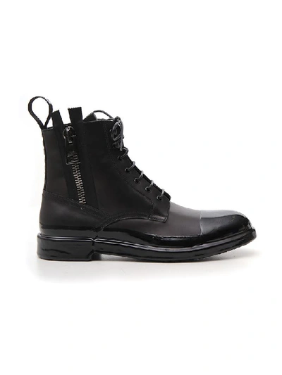 Shop Dolce & Gabbana Lace Up Zipped Ankle Boots In Black