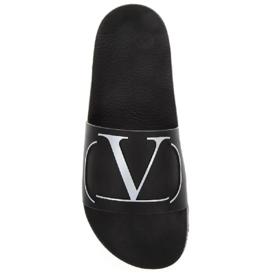 Shop Valentino V Logo Slides In Black