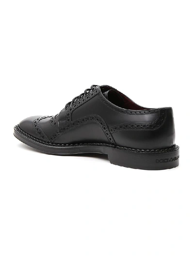 Shop Dolce & Gabbana Brogue Lace Up Derby Shoes In Black