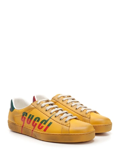 Shop Gucci Ace Blade Print Sneakers In White