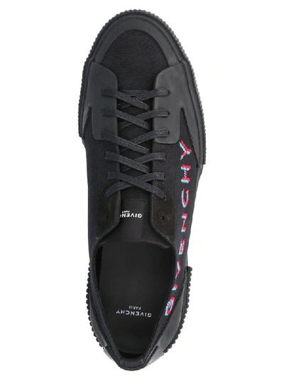 Shop Givenchy Logo Lace Up Tennis Sneakers In Black